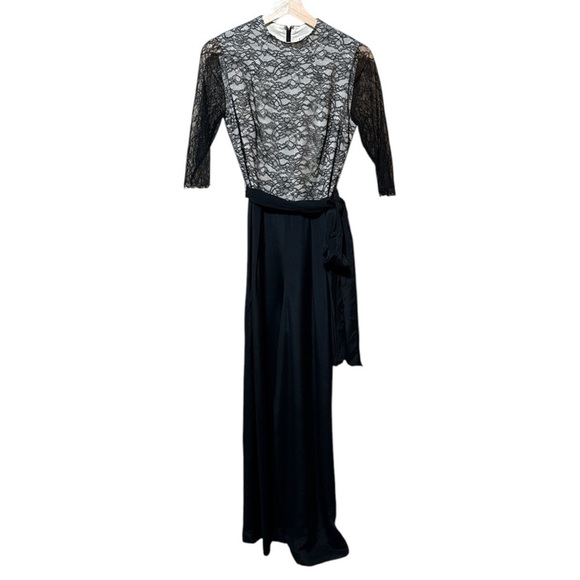 EUC - Alice & Olivia Rona Black with Lace Jumpsuit - 6 - Picture 5 of 7